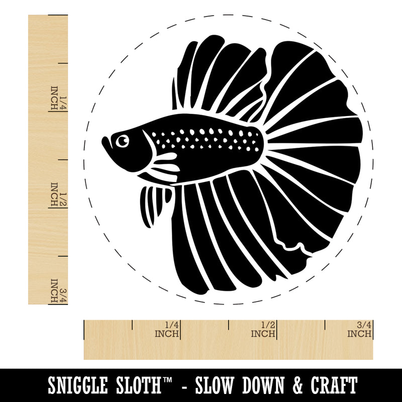 Siamese Fighting Fish Betta Splendens with Large Fins Self-Inking Rubber Stamp for Stamping Crafting Planners