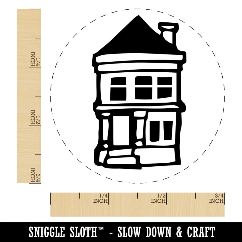 Small Cute Two Story House Home Self-Inking Rubber Stamp for Stamping Crafting Planners