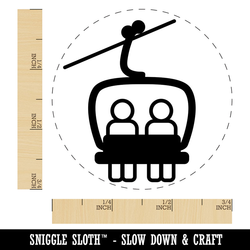 Snowboard Ski Lift Resort Chairlift Self-Inking Rubber Stamp for Stamping Crafting Planners