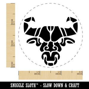 Stylized Tribal Bull Head with Nose Ring Self-Inking Rubber Stamp for Stamping Crafting Planners