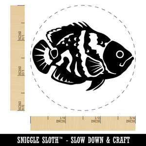 Tiger Oscar Cichlid Fish Self-Inking Rubber Stamp for Stamping Crafting Planners