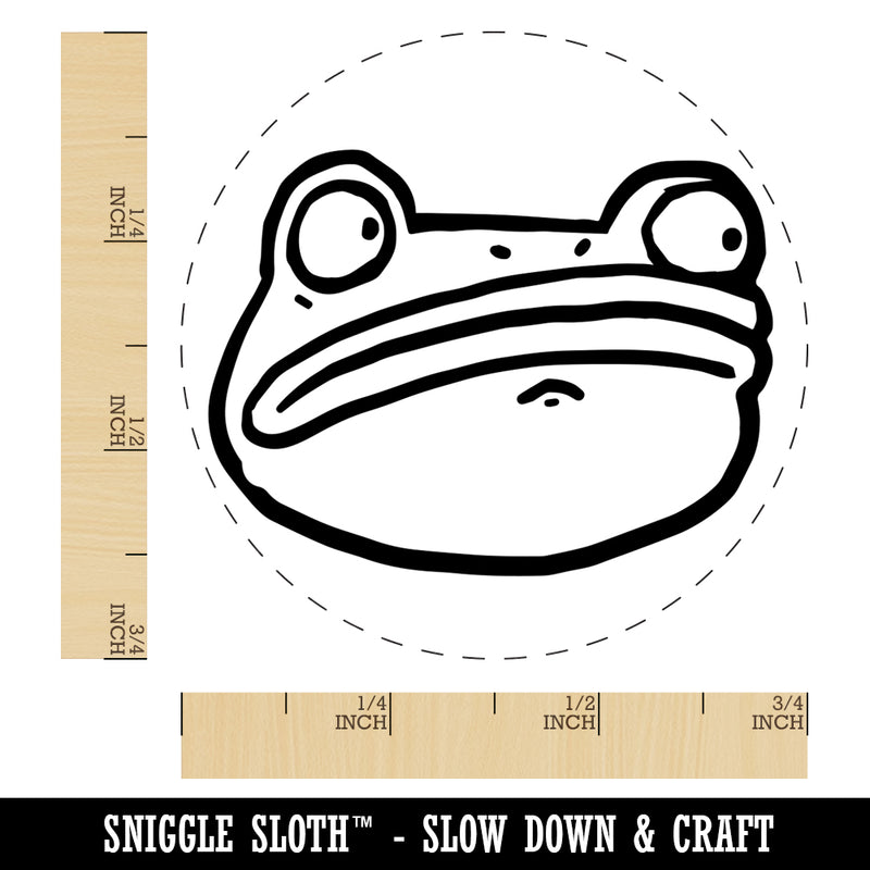 Wary and Suspicious Frog Toad Head Self-Inking Rubber Stamp for Stamping Crafting Planners