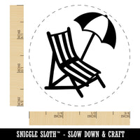 Beach Lounge Chair and Umbrella Self-Inking Rubber Stamp Ink Stamper for Stamping Crafting Planners