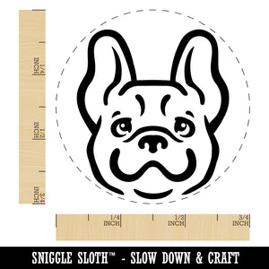 Happy French Bulldog Frenchie Dog Head Self-Inking Rubber Stamp Ink Stamper for Stamping Crafting Planners