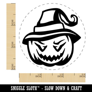 Jack-O'-Lantern Pumpkin Wearing Witch Hat Halloween Self-Inking Rubber Stamp Ink Stamper for Stamping Crafting Planners