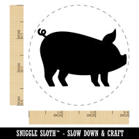 Pig Sideview Farm Animal Self-Inking Rubber Stamp Ink Stamper for Stamping Crafting Planners