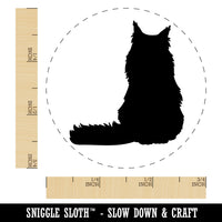 Sitting Maine Coon Cat Self-Inking Rubber Stamp Ink Stamper for Stamping Crafting Planners