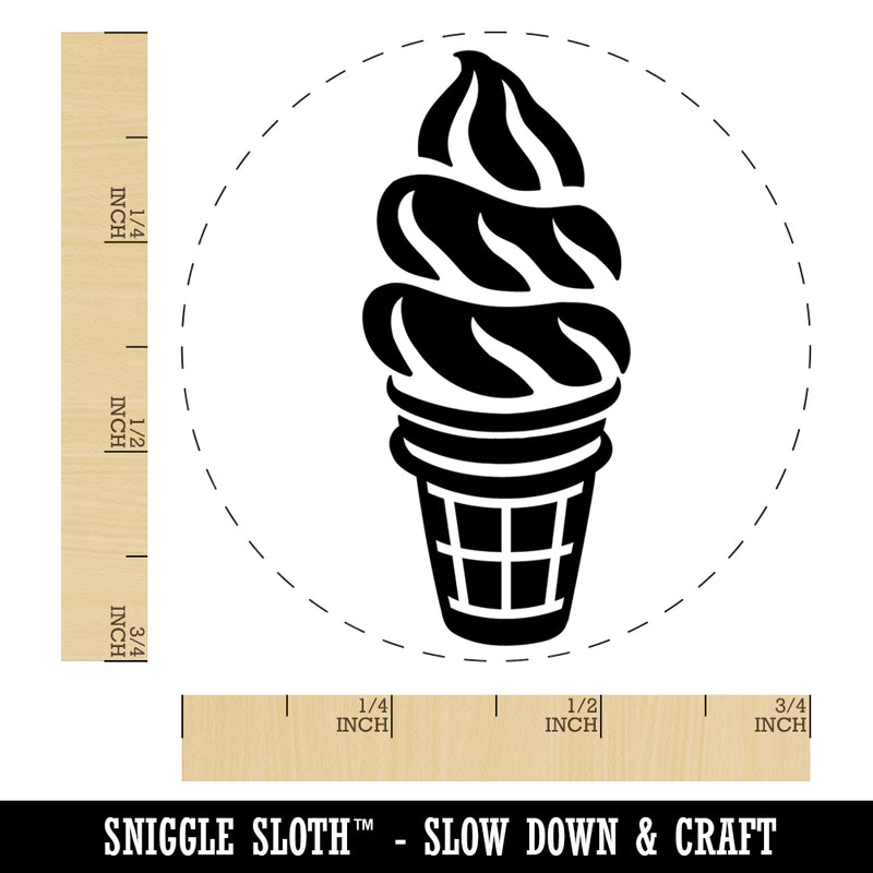 Soft Serve Ice Cream on a Cone Self-Inking Rubber Stamp Ink Stamper for Stamping Crafting Planners