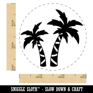 Two Palm Trees Tropical Self-Inking Rubber Stamp Ink Stamper for Stamping Crafting Planners