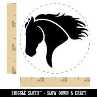 Wild Horse Head Mane Blowing Self-Inking Rubber Stamp Ink Stamper for Stamping Crafting Planners