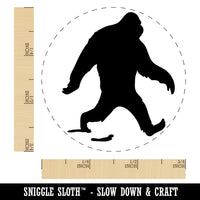 Bigfoot Sasquatch Walking with Footprint Trail Self-Inking Rubber Stamp Ink Stamper for Stamping Crafting Planners