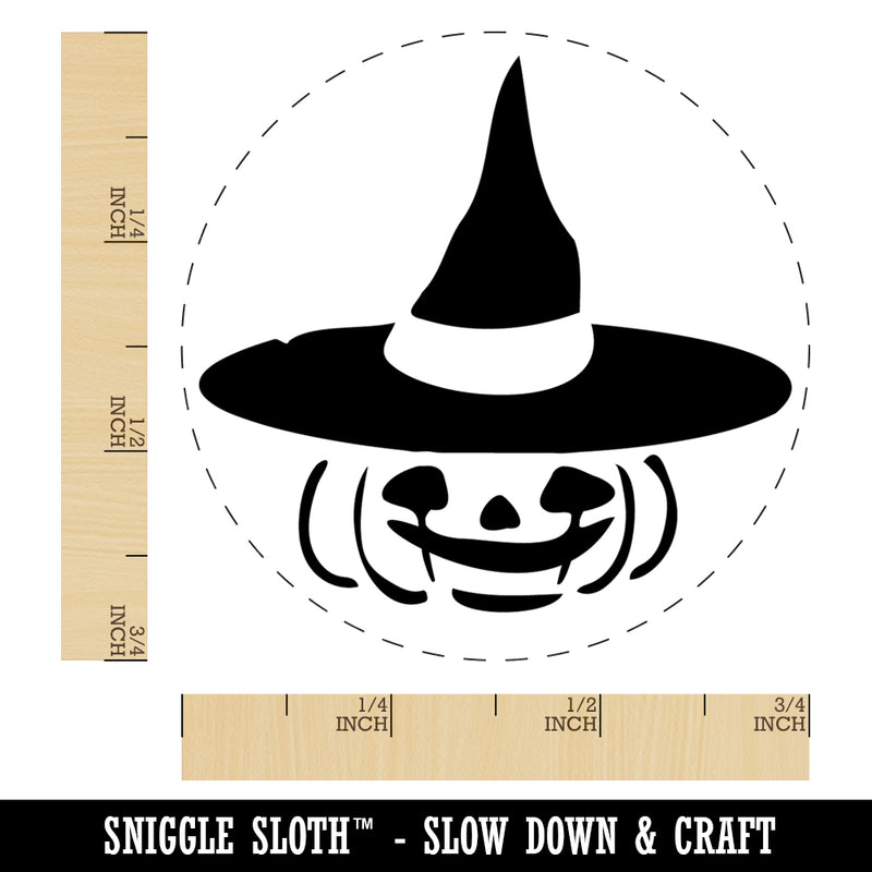 Jack-O'-Lantern with Witch Hat Halloween Pumpkin Self-Inking Rubber Stamp Ink Stamper for Stamping Crafting Planners