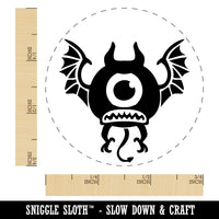 One Eyed Monster Demon with Bat Wings Self-Inking Rubber Stamp Ink Stamper for Stamping Crafting Planners