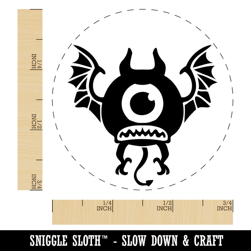 One Eyed Monster Demon with Bat Wings Self-Inking Rubber Stamp Ink Stamper for Stamping Crafting Planners