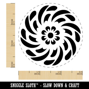 Swirling Geometrical Flower Self-Inking Rubber Stamp Ink Stamper for Stamping Crafting Planners