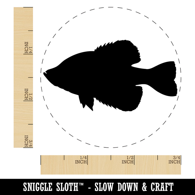 Crappie Fish Silhouette Self-Inking Rubber Stamp Ink Stamper for Stamping Crafting Planners