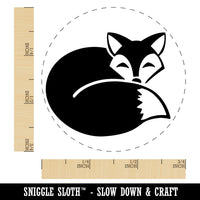 Fox Curled Up Sleeping Self-Inking Rubber Stamp Ink Stamper for Stamping Crafting Planners