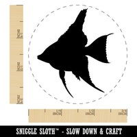 Freshwater Angelfish Fish Silhouette Self-Inking Rubber Stamp Ink Stamper for Stamping Crafting Planners