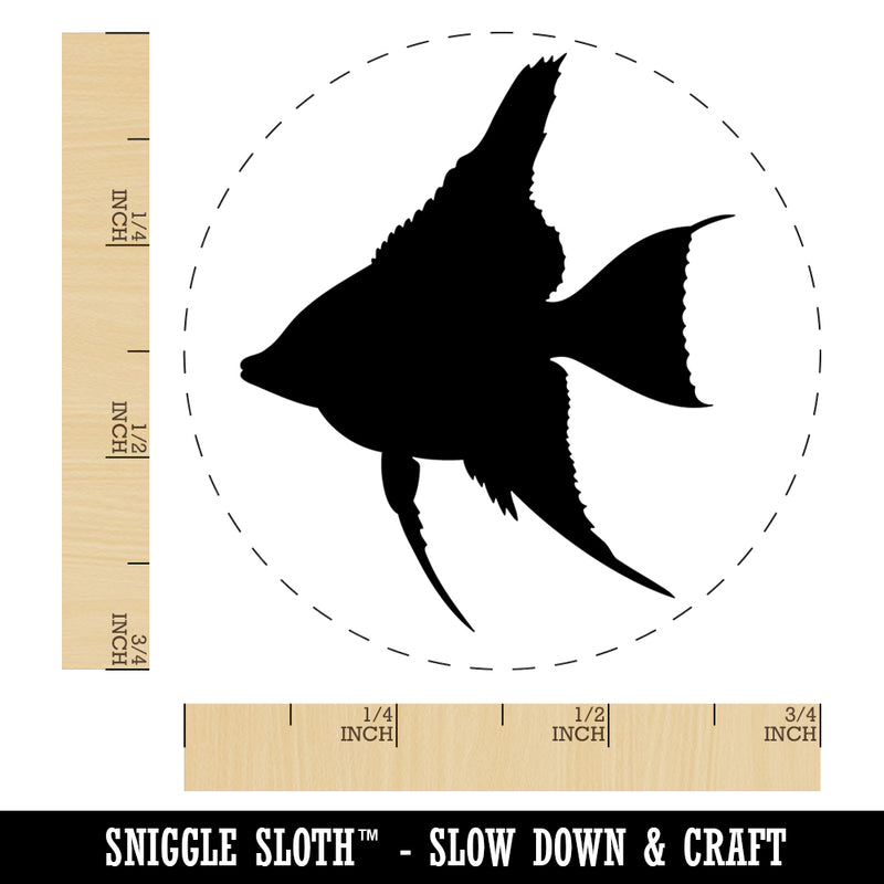 Freshwater Angelfish Fish Silhouette Self-Inking Rubber Stamp Ink Stamper for Stamping Crafting Planners