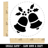 Christmas Bells with Holly Silhoette Self-Inking Rubber Stamp Ink Stamper for Stamping Crafting Planners