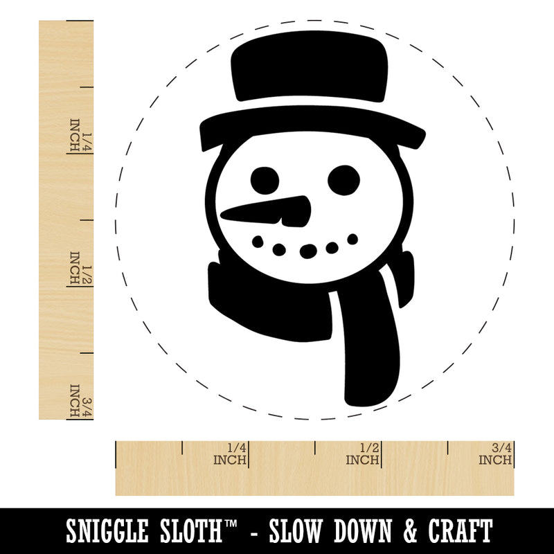 Snowman Face with Scarf Self-Inking Rubber Stamp Ink Stamper for Stamping Crafting Planners