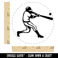 Baseball Player Batter Hitting Ball Self-Inking Rubber Stamp Ink Stamper for Stamping Crafting Planners