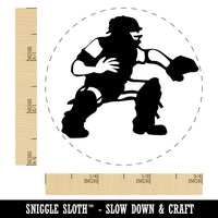 Baseball Player Catcher with Mitt Self-Inking Rubber Stamp Ink Stamper for Stamping Crafting Planners