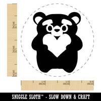 Cautious Bear with Heart in Hands Self-Inking Rubber Stamp Ink Stamper for Stamping Crafting Planners