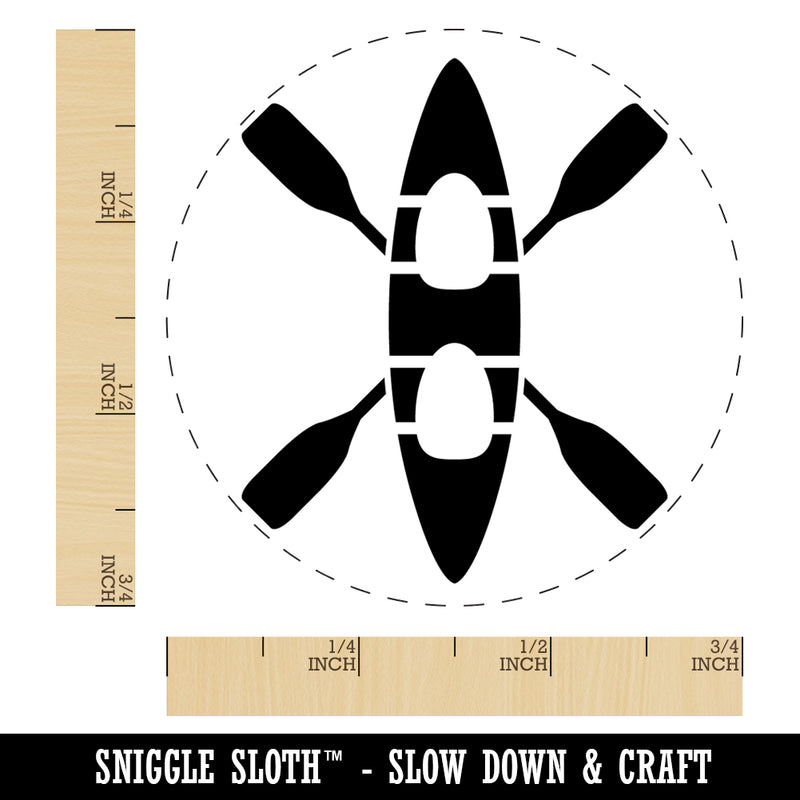 Double Kayak with Crossed Paddles Self-Inking Rubber Stamp Ink Stamper for Stamping Crafting Planners