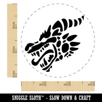 Dragon Head Side View with Tongue Out Self-Inking Rubber Stamp Ink Stamper for Stamping Crafting Planners