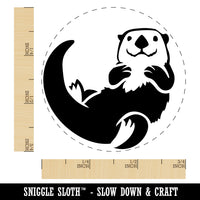 Floating Sea Otter Self-Inking Rubber Stamp Ink Stamper for Stamping Crafting Planners