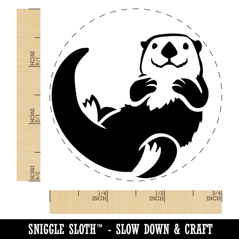 Floating Sea Otter Self-Inking Rubber Stamp Ink Stamper for Stamping Crafting Planners