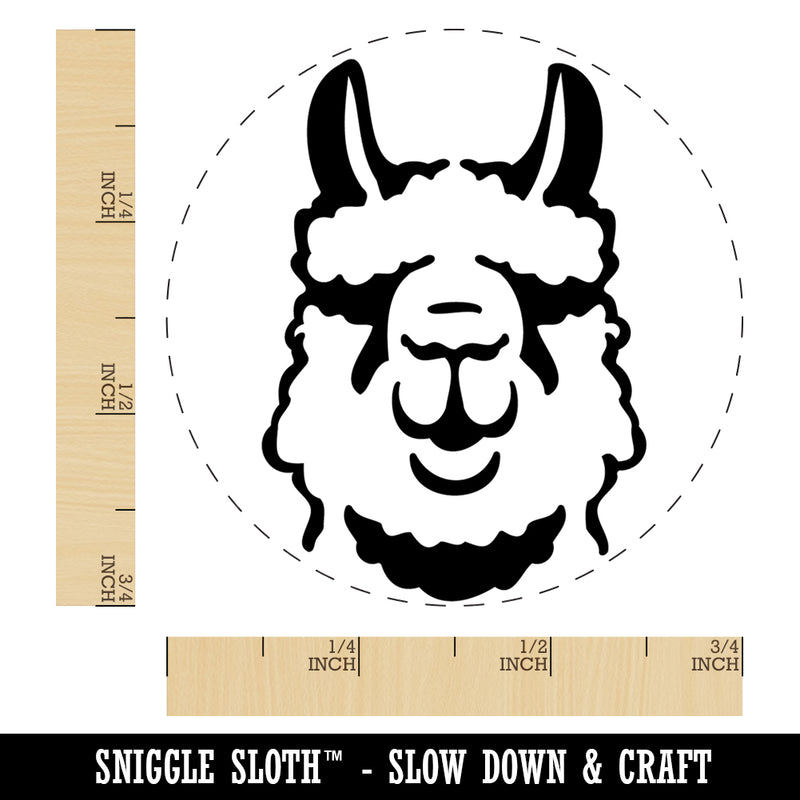 Fluffy Wooly Llama Head Self-Inking Rubber Stamp Ink Stamper for Stamping Crafting Planners