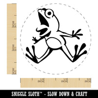 Frog Leaping from Shock and Surprise Self-Inking Rubber Stamp Ink Stamper for Stamping Crafting Planners