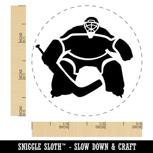 Hockey Goalie Goalkeeper with Stick Self-Inking Rubber Stamp Ink Stamper for Stamping Crafting Planners