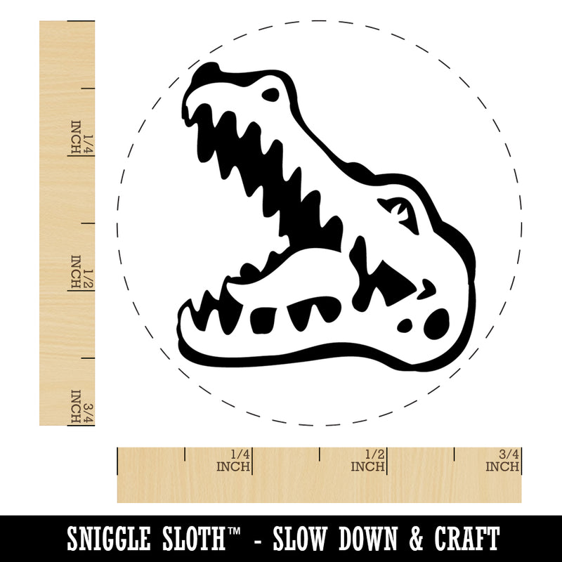 Smiling Toothy Crocodile Alligator Chomp Self-Inking Rubber Stamp Ink Stamper for Stamping Crafting Planners