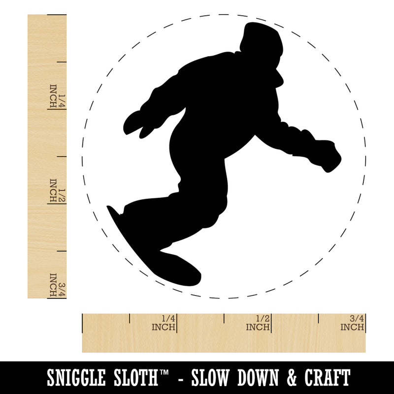 Snowboarder Carve Snow Self-Inking Rubber Stamp Ink Stamper for Stamping Crafting Planners