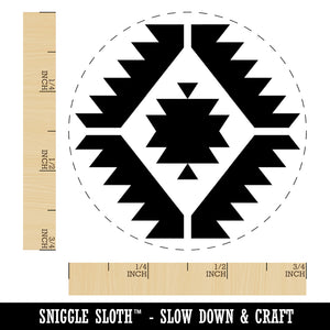 Southwestern Diamond Triangle Pattern Self-Inking Rubber Stamp Ink Stamper for Stamping Crafting Planners