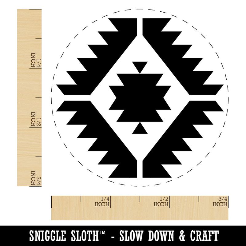 Southwestern Diamond Triangle Pattern Self-Inking Rubber Stamp Ink Stamper for Stamping Crafting Planners