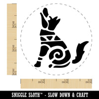 Southwestern Style Tribal Coyote Wolf Dog Self-Inking Rubber Stamp Ink Stamper for Stamping Crafting Planners