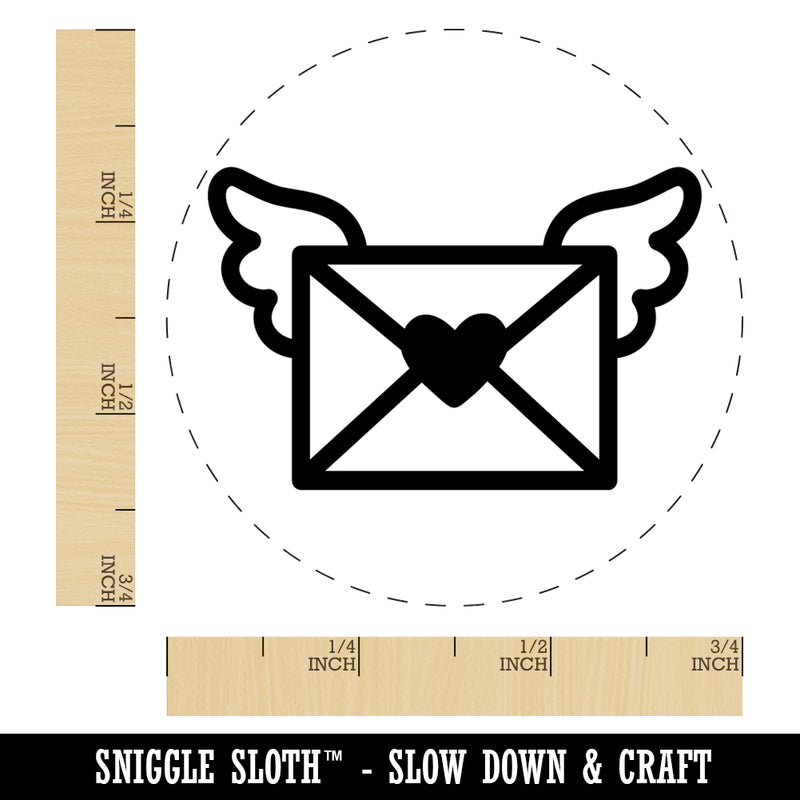 Envelope with Wings Heart Letter Mail Self-Inking Rubber Stamp Ink Stamper for Stamping Crafting Planners