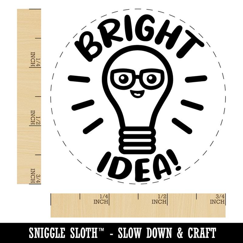 Light Bulb Bright Idea Teacher School Self-Inking Rubber Stamp Ink Stamper for Stamping Crafting Planners