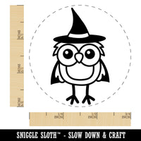 Owl With Witch Hat Cape Halloween Self-Inking Rubber Stamp Ink Stamper for Stamping Crafting Planners