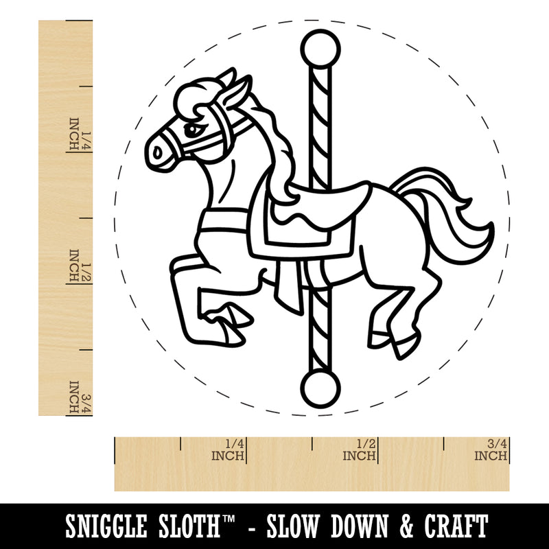 Carousel Horse Carnival Amusement Park Self-Inking Rubber Stamp Ink Stamper for Stamping Crafting Planners