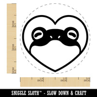 Frog Inside of Heart Self-Inking Rubber Stamp Ink Stamper for Stamping Crafting Planners