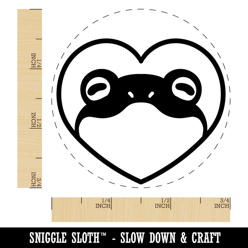 Frog Inside of Heart Self-Inking Rubber Stamp Ink Stamper for Stamping Crafting Planners