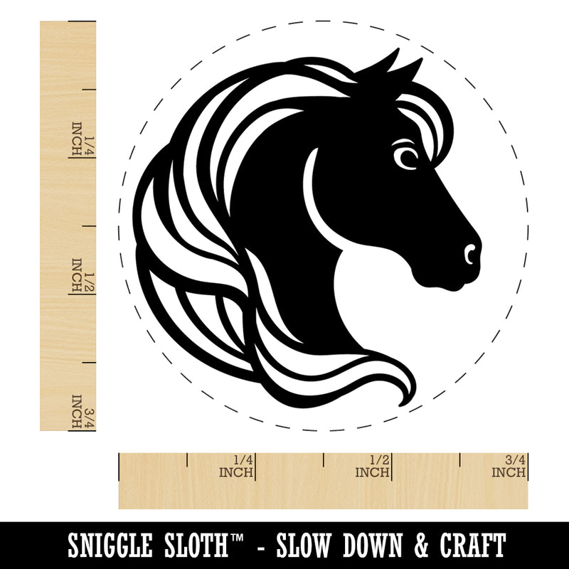 Horse Head Flowing Mane Stallion Self-Inking Rubber Stamp Ink Stamper for Stamping Crafting Planners