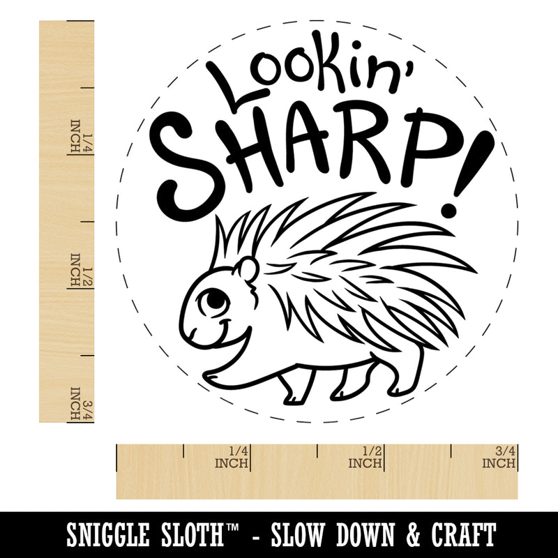 Lookin' Sharp Porcupine Teacher Student Self-Inking Rubber Stamp Ink Stamper for Stamping Crafting Planners