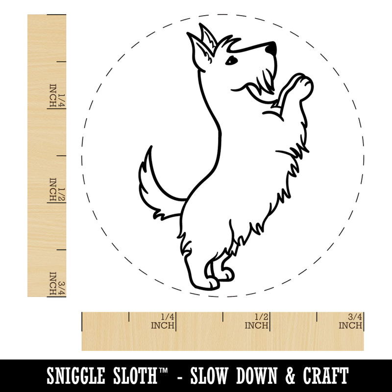 Scottish Terrier Dog Begging Self-Inking Rubber Stamp Ink Stamper for Stamping Crafting Planners