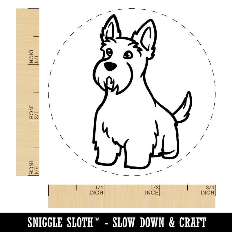 Scottish Terrier Dog Sitting Self-Inking Rubber Stamp Ink Stamper for Stamping Crafting Planners